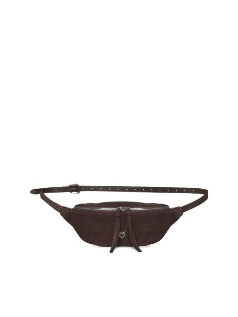 zipped leather belt bag