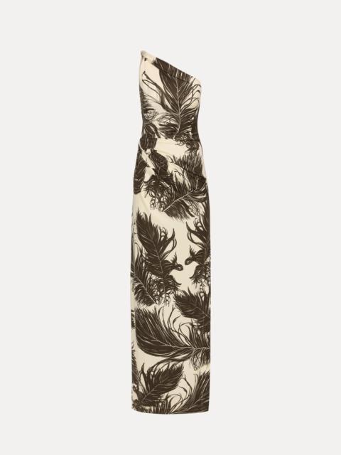 FEATHER JERSEY MAXI DRESS