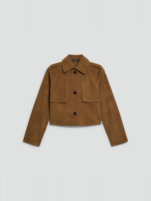 Cropped Trench Coat in Suede