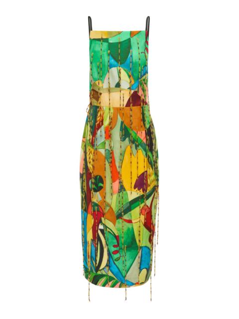 Mokshini Beaded Fringe Midi Dress