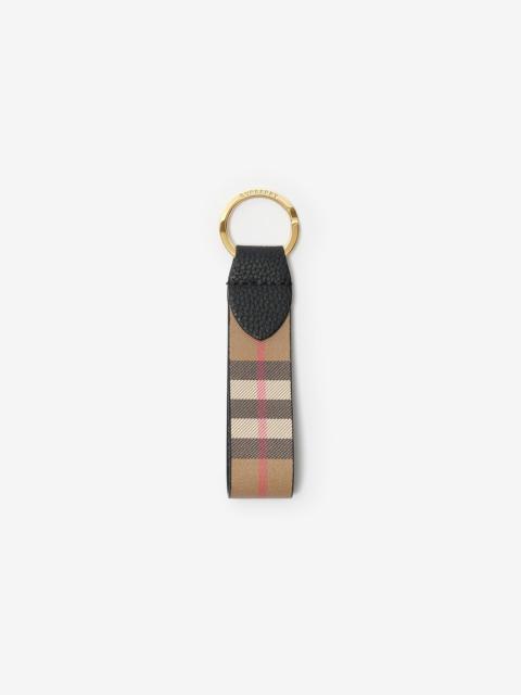 Check Leather Key Fob
