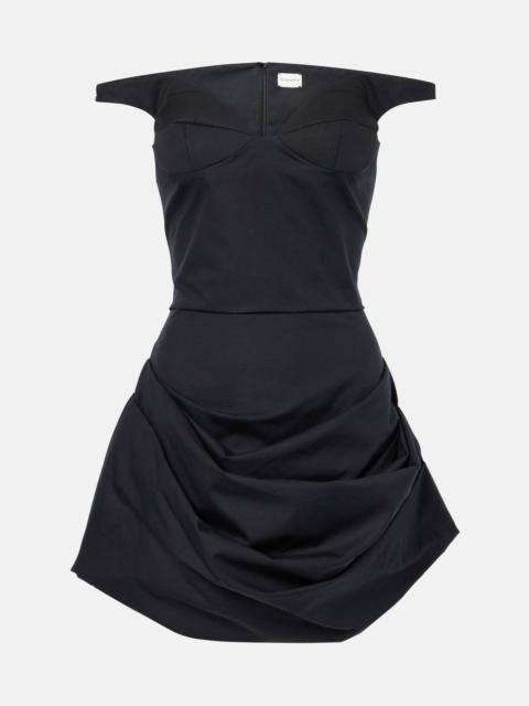 Off-shoulder cotton minidress