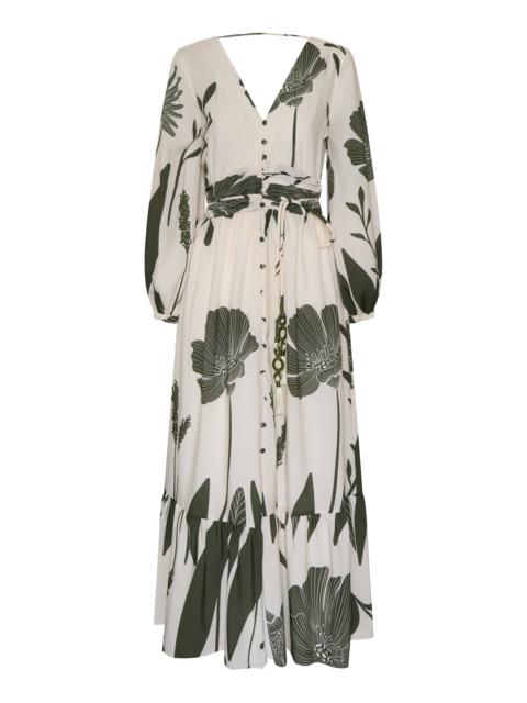 Encanto del Sur Belted Floral Maxi Dress print