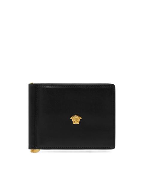 logo-plaque leather wallet