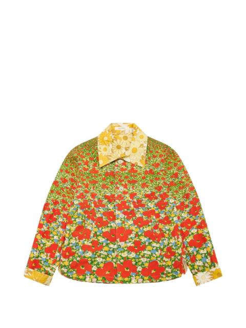 floral-pattern shirt jacket