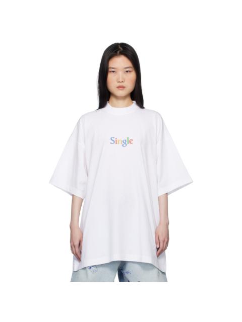 White 'Single' Oversized T-shirt