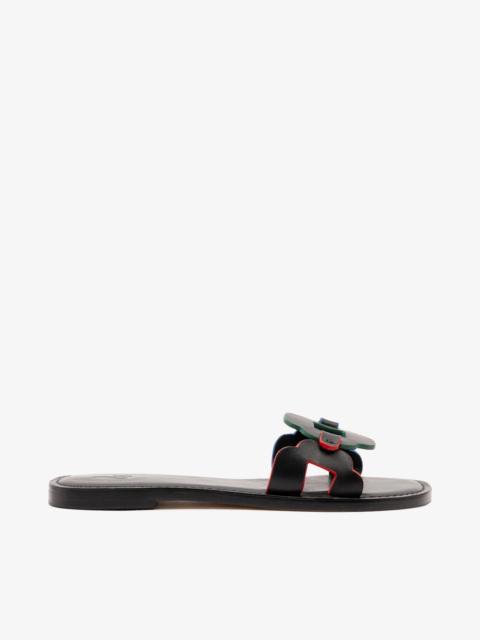 Margherita Slide In Black Leather