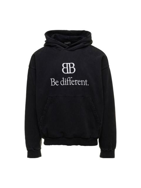 Balenciaga BB Be Different Popover Hoodie 'Black White' 720426TNVV11070