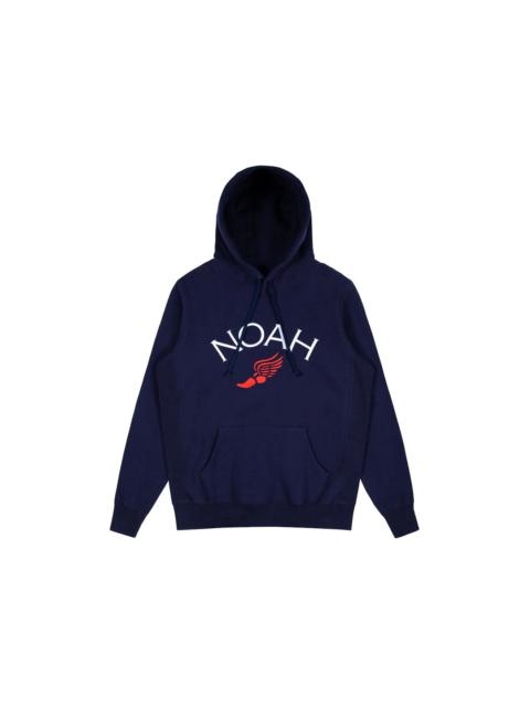 Noah Winged Foot Embroidered Hoodie Evening Blue