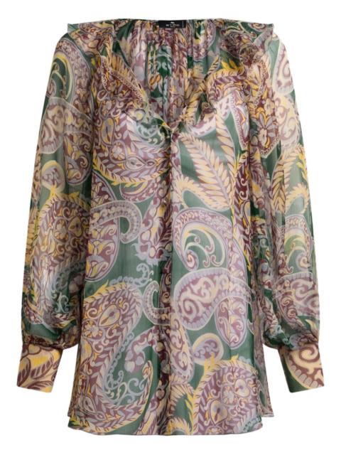 paisley ruffled shirt