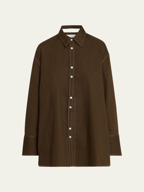 Poplin Button-Front Shirt