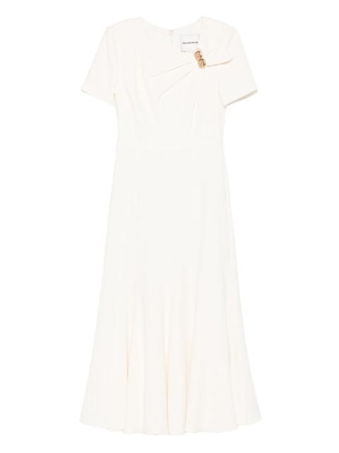 pleated knot-detail midi dress