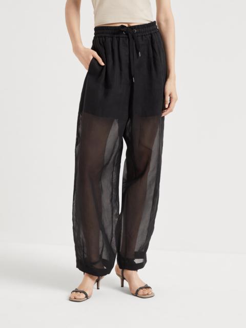 Cotton organza track trousers