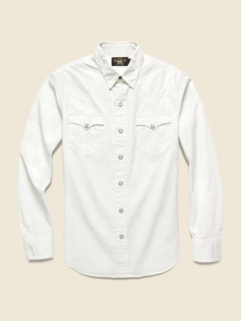 Slim Fit Twill Western Shirt - White