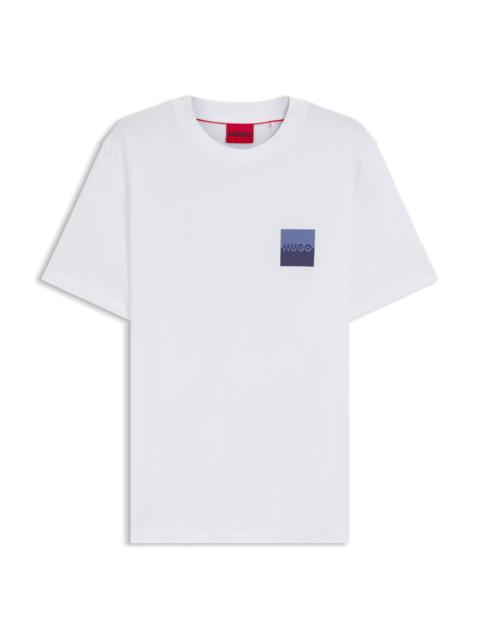 COTTON-JERSEY T-SHIRT WITH CURVED-LOGO PRINT