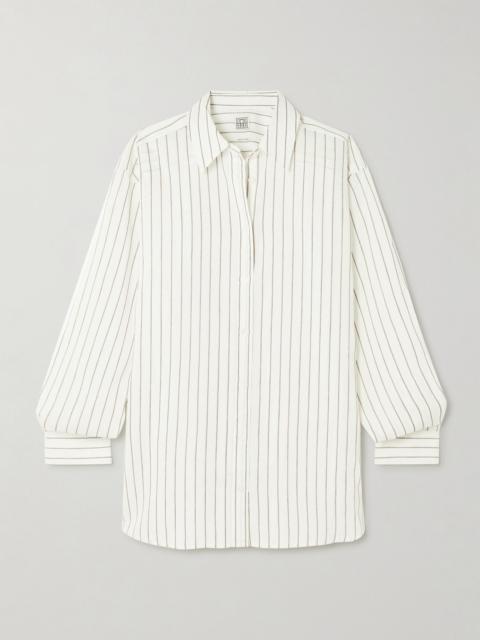 Striped voile shirt White