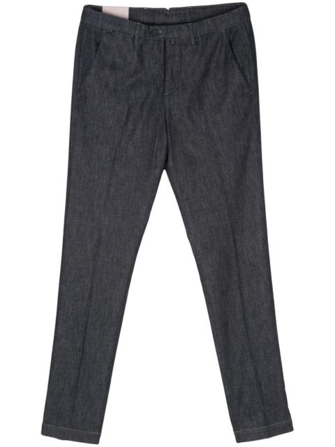 mid-rise tapered jeans