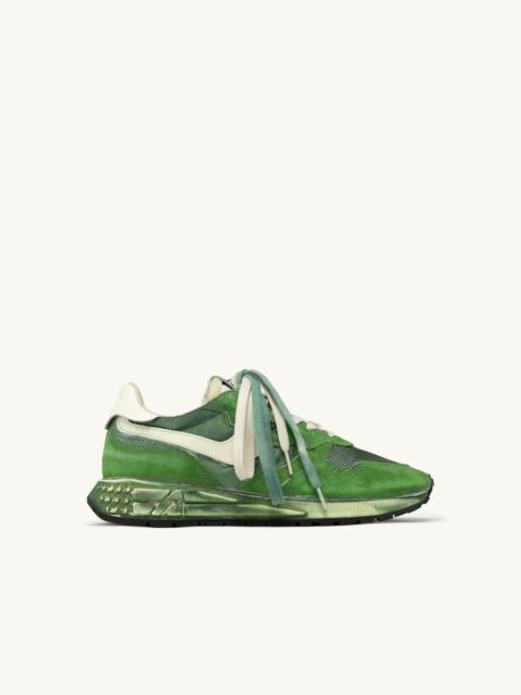 REELWIND SUPER VINTAGE SNEAKERS IN WHITE AND GREEN SUEDE AND NYLON