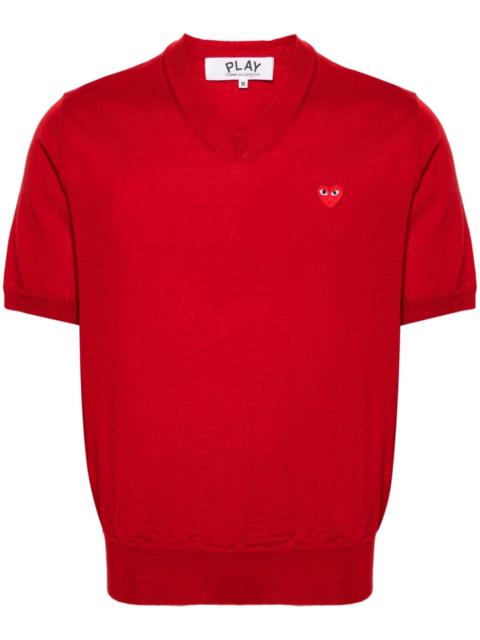 heart-patch wool jumper