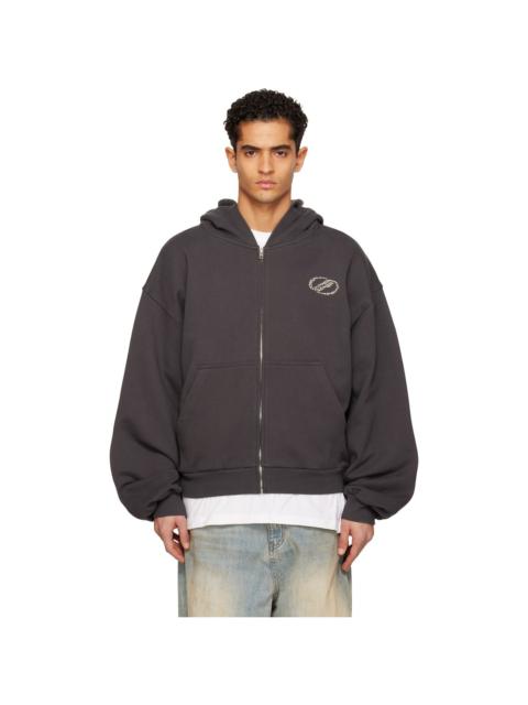 Gray Se11done Zip-Up Hoodie