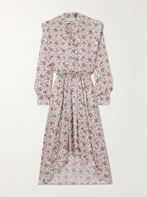 Lokeya asymmetric floral-print jacquard dress