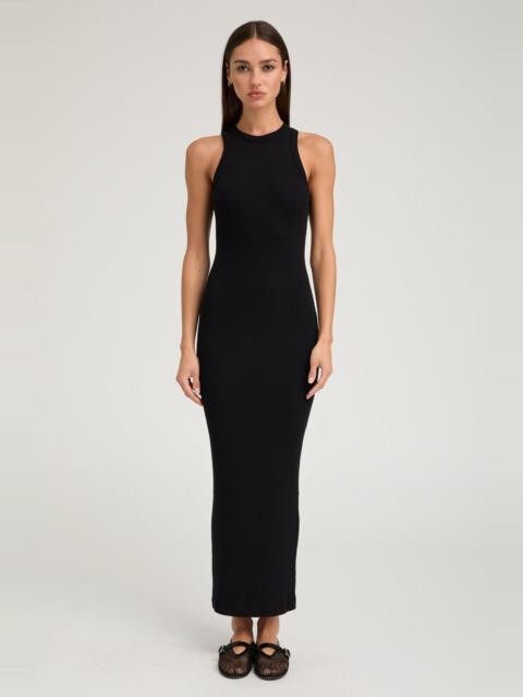 BLACK RIB RACER MAXI DRESS