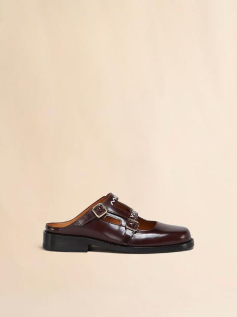 BURGUNDY LEATHER BAMBI 3.0 LOAFER WITH DOUBLE BUCKLE