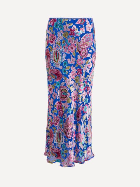 Ardith Floral Silk-Blend Midi Skirt