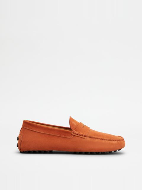 GOMMINO DRIVING SHOES IN SUEDE - ORANGE