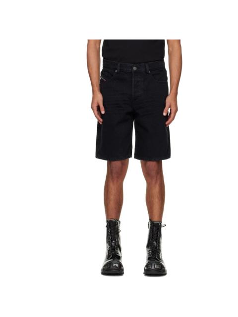 Black Regular-Short Denim Shorts