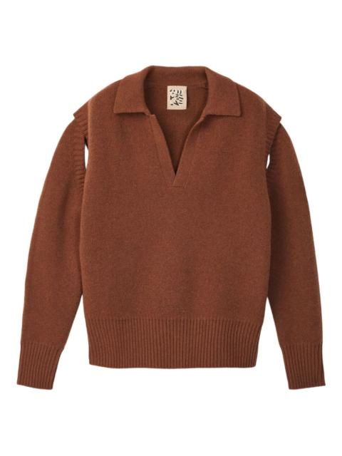 polo-neck wool sweater