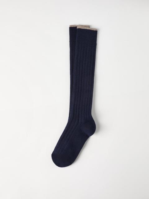 Cashmere rib knit socks