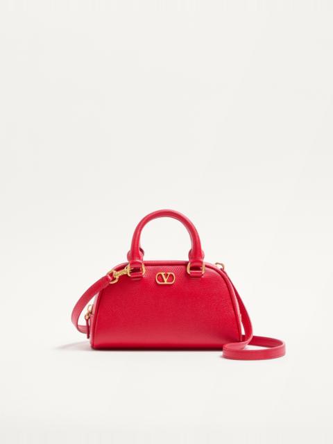 VLOGO SIGNATURE MINI BOWLING BAG IN GRAINY CALFSKIN