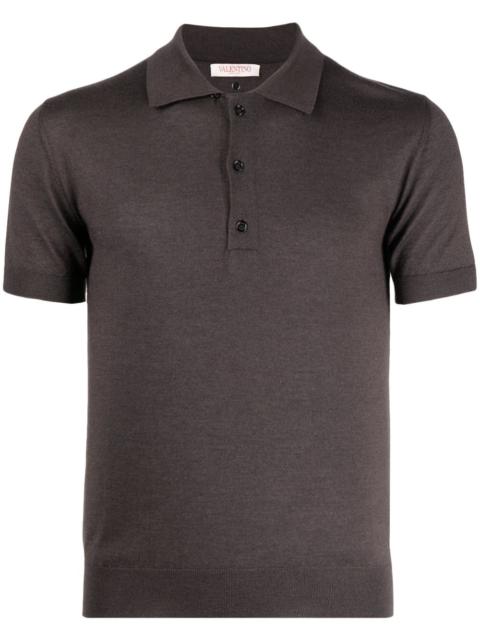 knitted short-sleeve polo shirt