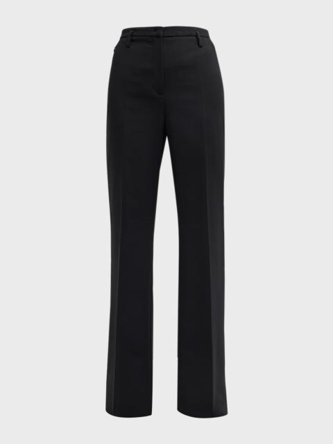 Farrah Boot-Cut Mid-Rise Wool Pants