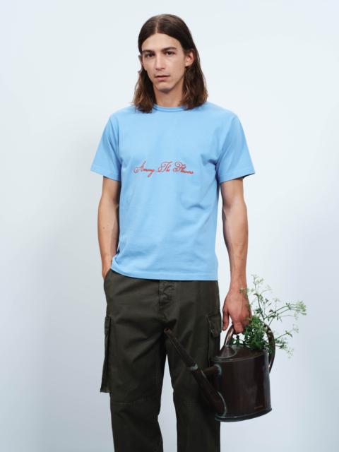 MENS AMONG THE FLOWERS T-SHIRT IN PALE BLUE