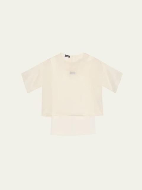 3D Anemone Silk Organza Blouse