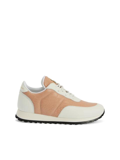 Jimi crocodile-effect leather sneakers