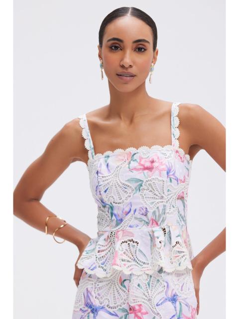 AMARYLLIS EMBROIDERED PEPLUM TOP