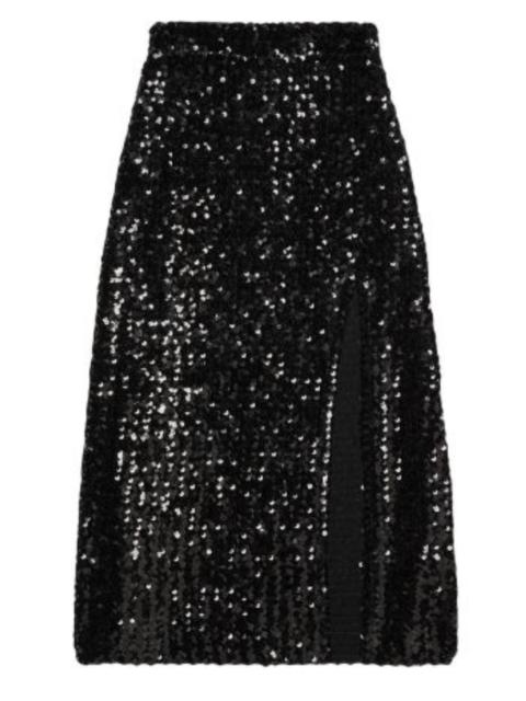 Sequin embroidered skirt with slit