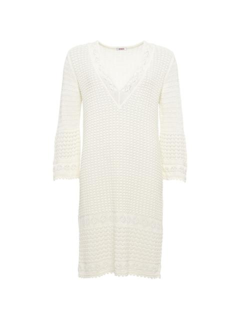 Divina crochet V-neck mini dress