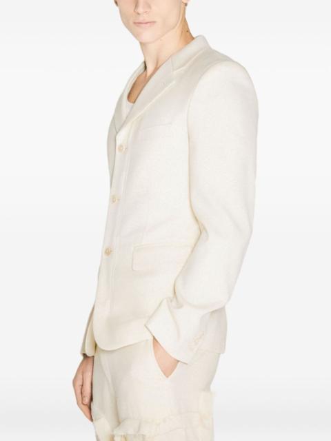 button-fastening notched-lapel blazer