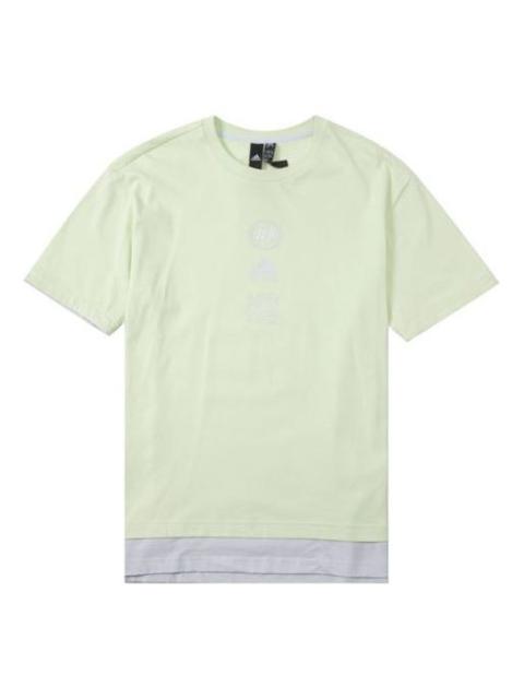 adidas St Gfxrlx Tee Athleisure Casual Sports Round Neck Short Sleeve Orange Green HE9923