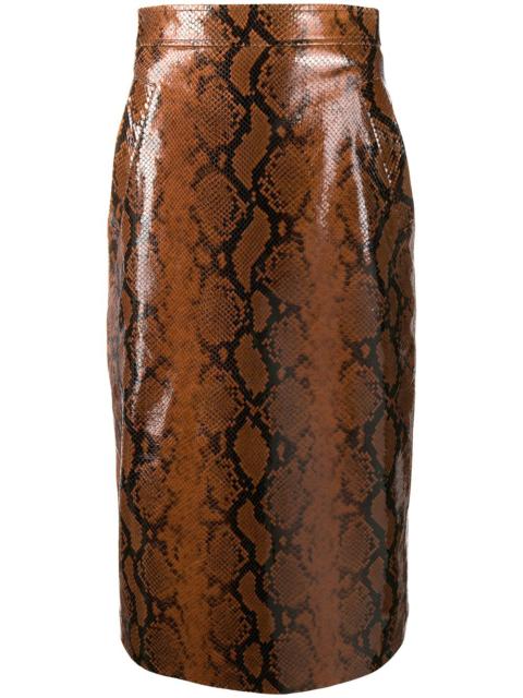 snakeskin effect skirt
