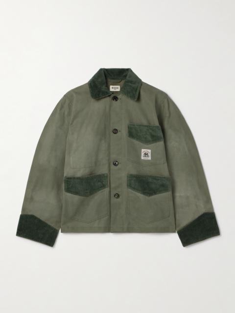 Corduroy-trimmed Waxed-cotton Jacket