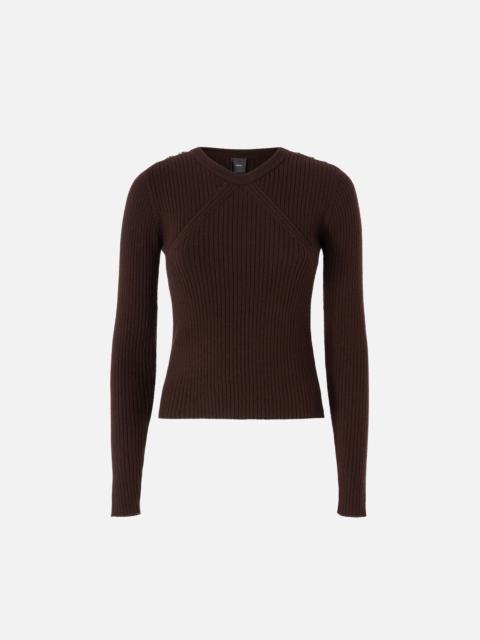 LONG-SLEEVED RIBBED WOOL SWEATER