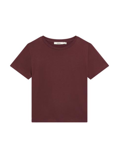 Womens Cotton-Stretch Slim T-Shirt - Chestnut Maroon
