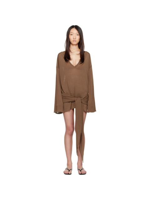 Brown Mini Abito Cover-up