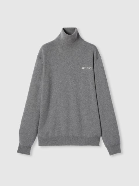 Cashmere turtleneck with intarsia