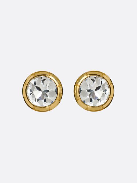ROUND GOLD AND CRYSTAL EARRINGS